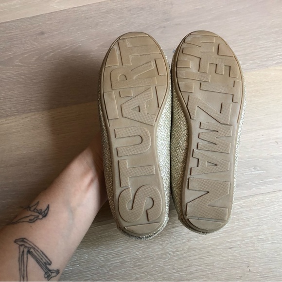 Stuart Weitzman Kids Gold Glitter Ballet Flats - Size 2 Kids - Picture 5 of 8